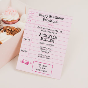 Girls Pink Bookish Book Club Library Card
