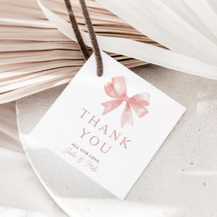 Girls' Pink Bow Feminine Coquette Baby Favour Tags
