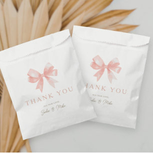 Girls' Pink Bow Feminine Coquette Baby Shower Favour Bags