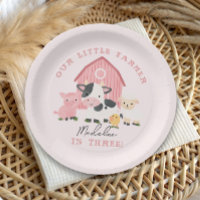 Girls Pink Cute Farm Animal Birthday