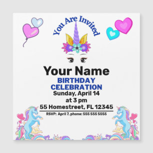 Girl's Pink Cute Unicorn Birthday Party 