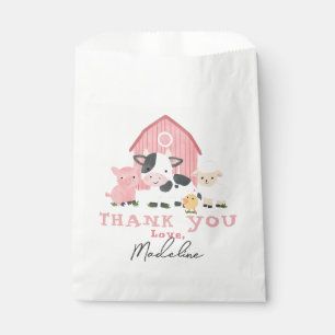 Girls Pink Farm Animal Barnyard Birthday Favour Bags