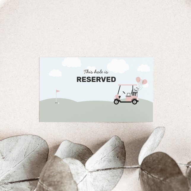 Girls' Pink Hole-In-One Golf 1st Birthday Place Card (Creator Uploaded)