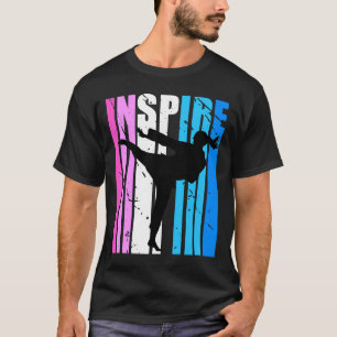 Girls Pink Inspire Karate Birthday Motivational Da T-Shirt