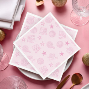 Girls’ Pink Movie Night Napkins