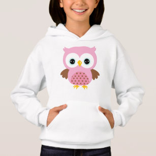 Girls Pink Owl Hoodie