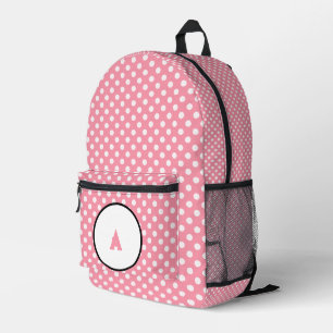 Girls Pink polka dots Printed Backpack