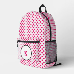 Girls Pink polka dots Printed Backpack