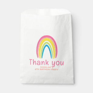 Girls Pink Rainbow Birthday Thank You Favor Favour Bags