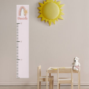 Girls Pink Rainbow Growth Chart