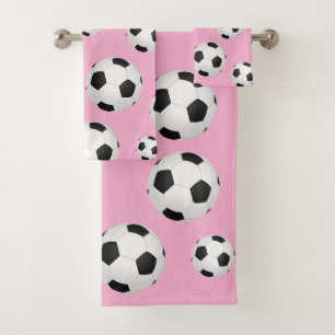 Girl's Pink Soccer Ball Towel