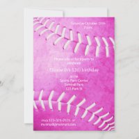 girls pink softball birthday or team party