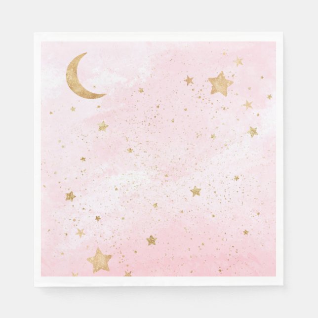 Girl's Pink Space Party Napkins (Front)