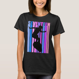 Girls Pink Surfing 17th Birthday Surf Girl Surfer  T-Shirt