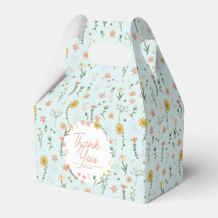Girls Pink Wildflower Baby Shower Favour Box