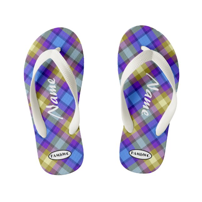 Girl's Plaid Flip-flops HAMbWG Kid's Flip Flops (Footbed)