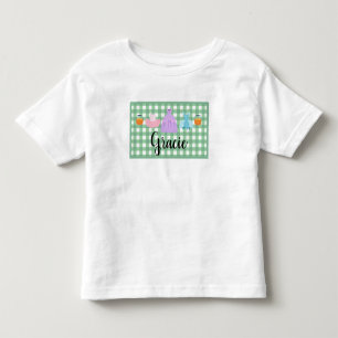 Girls Plaid Trick or Treat Name  Toddler T-shirt