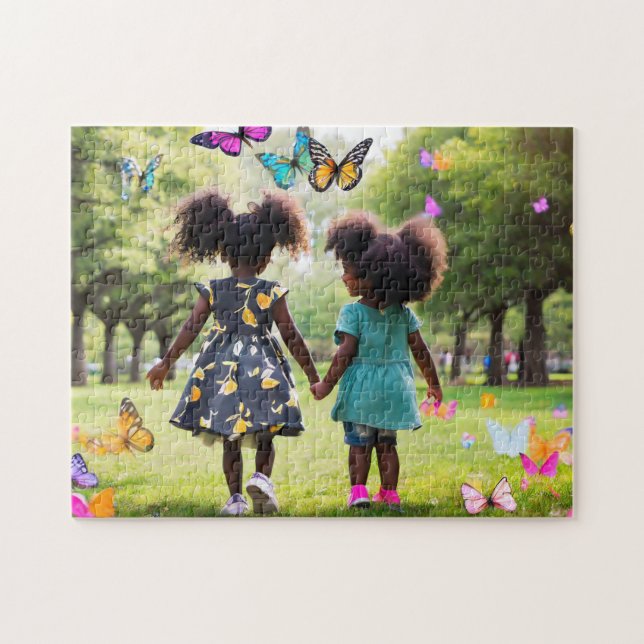 Girls Playing 3 Bold and Beautiful Jigsaw Puzzle (Horizontal)