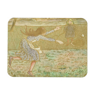 Girls Playing Tennis, from 'Woodcuts in Line and C Magnet