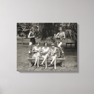 Girls Playing Ukuleles, 1926 Canvas Print