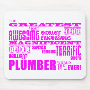 Girls Plumbers : Pink Greatest Plumber Mouse Mat
