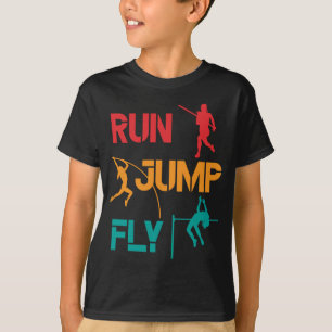 Girls Pole Vaulting Running Jumping T-Shirt