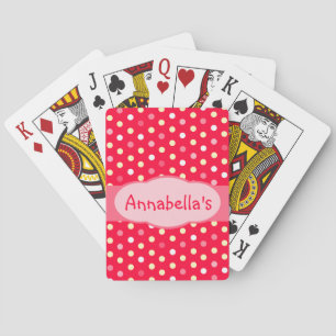Girl's polka dot named playing cards