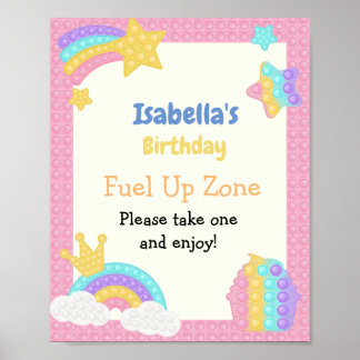 Girl's Pop It Fidget Birthday  Poster