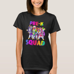 Girls Pre K Squad Dabbing Unicorn Kids Back To Sch T-Shirt