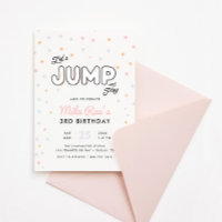 Girls' Preppy Jump & Bounce Party Invitation