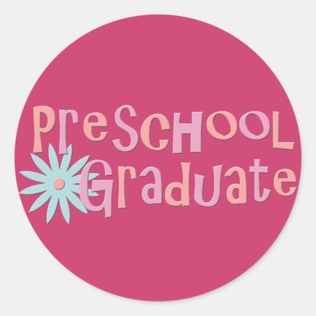 Girl's Preschool Graduation Gifts Classic Round Sticker (Front)