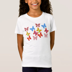 Girls Pretty Butterflies Tee Shirt