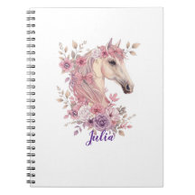 Girls Pretty Ponies Pastel Floral Horse