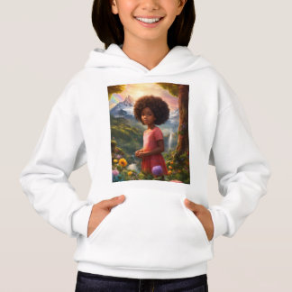 Girl's Pullover Hoodie looking pretty