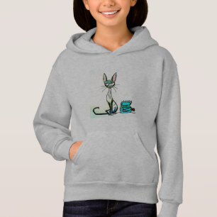 GIRLS' PULLOVER HOODIE - SIAMESE CAT