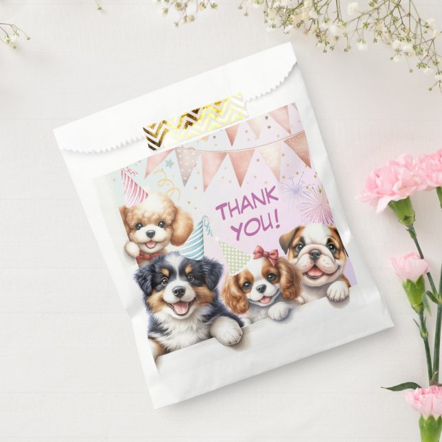 Girls Puppy Lets Pawty Birthday Party Favour Bags (Sealed)