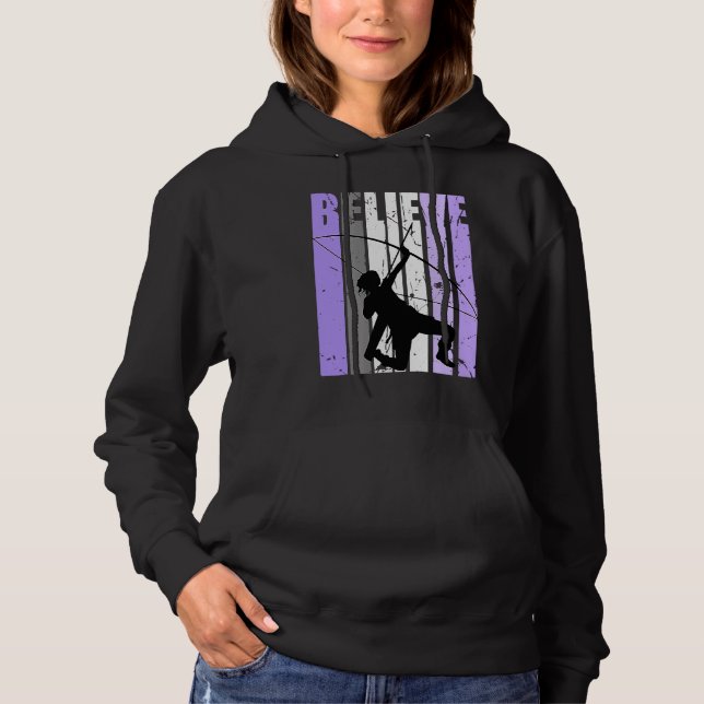Girls Purple Distressed Believe Archery Girl Inspi Hoodie (Front)