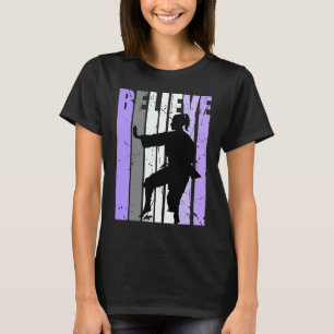 Girls Purple Distressed Believe Karate Girl White T-Shirt