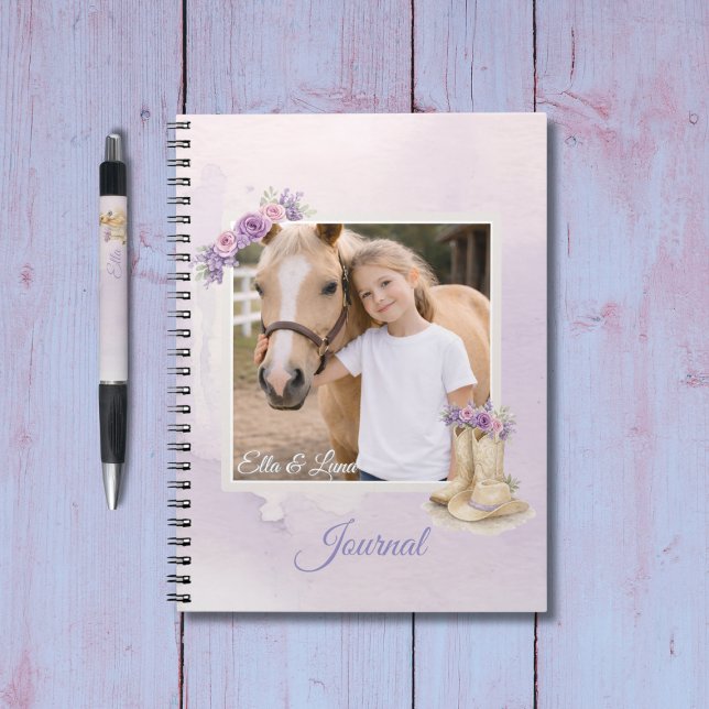 Girls Purple Floral Horse Notebook (Creator Uploaded)