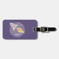 Girl's Purple Galaxy Rocket Ship Kids