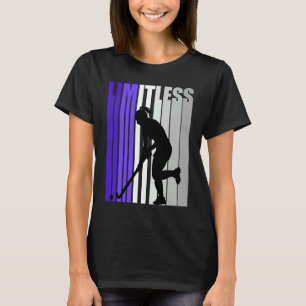 Girls Purple Hockey Birthday Retro Graphic Fun T-Shirt