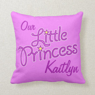 Girls purple star princess name & photo pillow