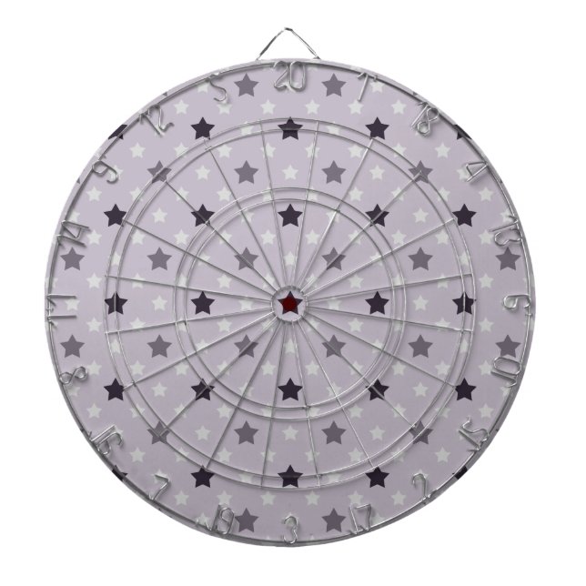 Girls Purple Stars Pattern Dartboard (Front)
