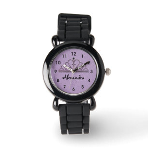 Girl's Purple Tiara Princess Watch