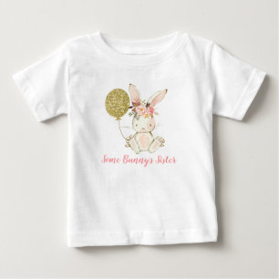 Girls Rabbit Balloon Some Bunny's Sister T Shirt