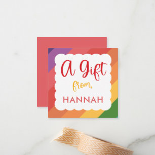 Girls Rainbow Birthday Gift Enclosure Note Card