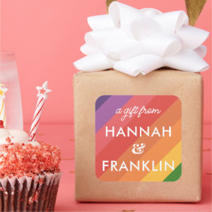 Girls Rainbow Birthday Gift Stickers