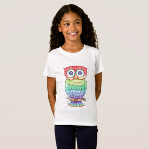 Girls Rainbow Owl T-shirt