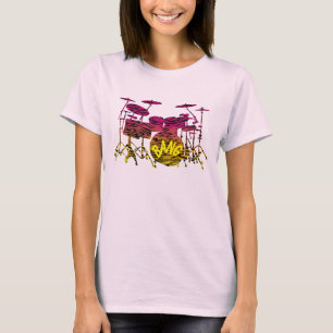 Girls Rainbow Tiger Drum T-Shirt