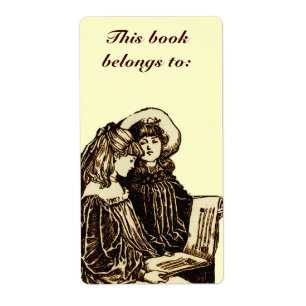 Girls Reading  Bookplate